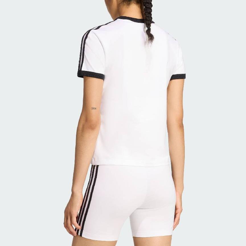 Adidas Originals 3 Stripes Casual Round Neck Slim Fit Short Sleeve T-Shirt Women Tops KD3683
