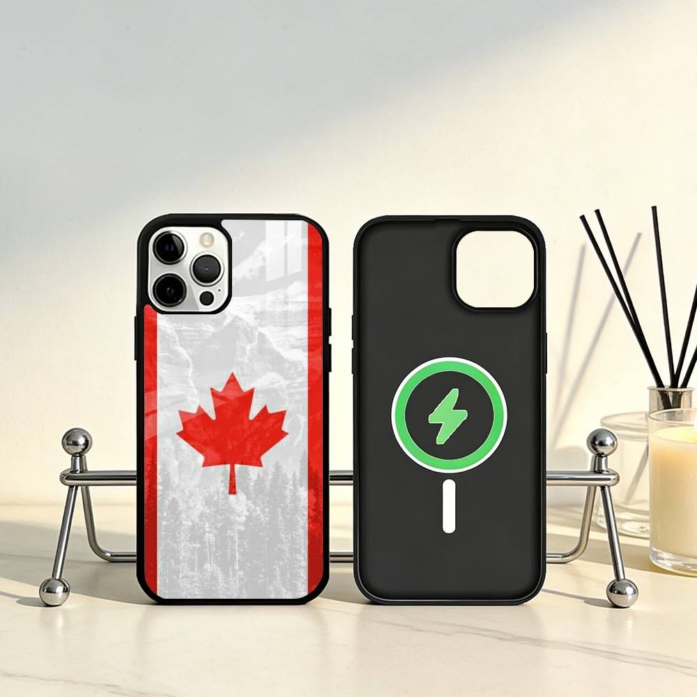 Canada Canadian Flag Phone Case For iPhone17,16,15,14,13,12,11 Plus,Pro Max Magnetic For Magsafe Wireless Charging