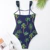 New Sexy New Printed One-piece Swimsuit Women's French Retro Style Swimsuit Set