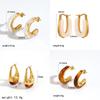 Modern Geometric Resin Stainless Steel Earring For Women With Gold Plating And Elegant Style