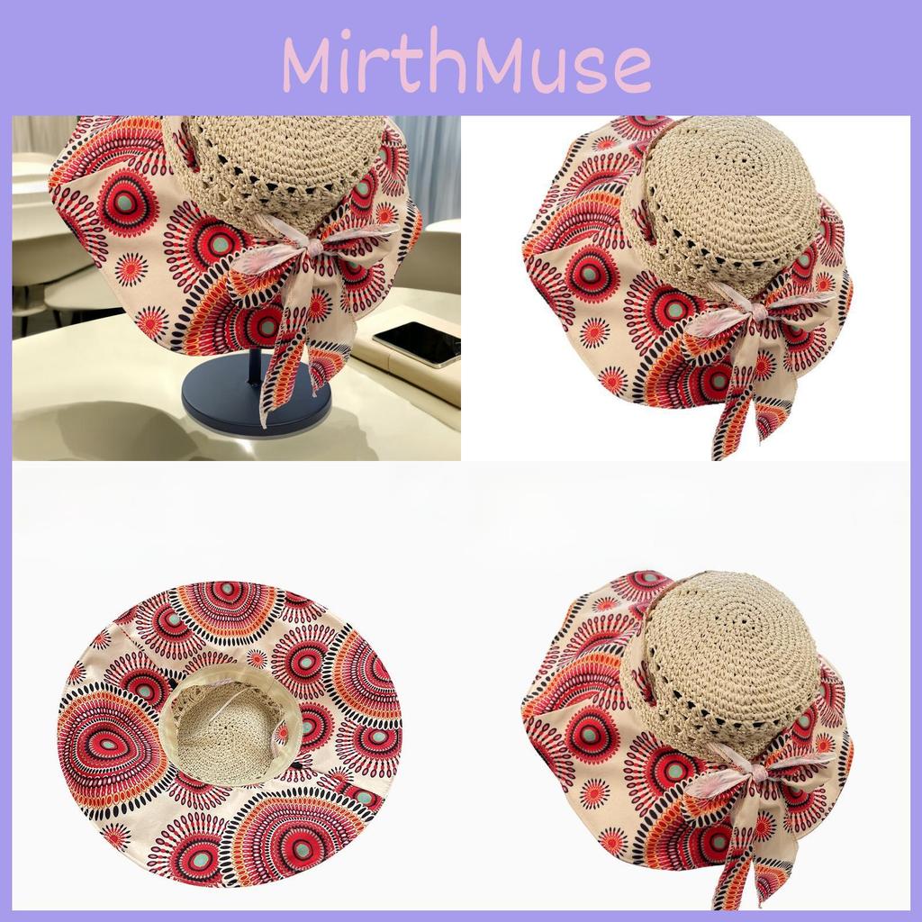 Beach Hat Sun Women Printing Straw Hat With Wide Brim For Outdoor Protection Sun