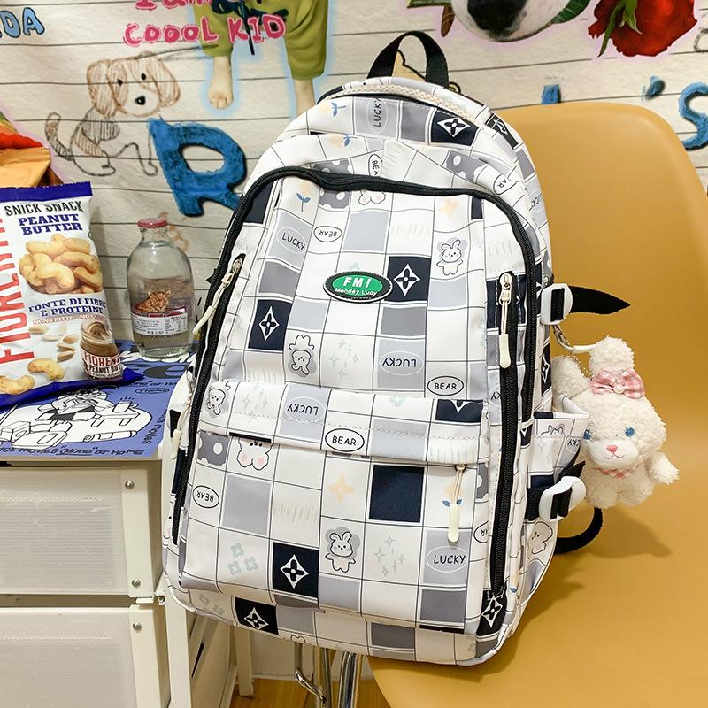 Schoolbag Primary School Students Children Plaid Junior High School Students High School Students