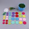 1 Pack DIY Craft Iron Wire Button Felt Rainbow Flower Bouquets Kit, Sewing