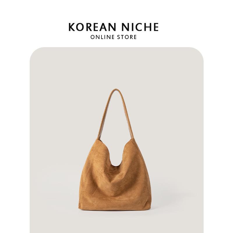 New Fashionable Suede Soft Texture Tote Bag, Casual Large Capacity Single Shoulder Handbag