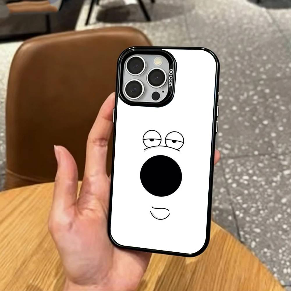 

Cute B-Brian G-Griffin Phone Case For iPhone17,16,15,14,13,12,11 Plus,Pro Max Colored Silver Plated Inside Cover iPhone16promax