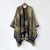 New Chinese Style Shawl With High-End Imitation Cashmere Double-Sided Knitted Shawl Cape Travel Warm Cape