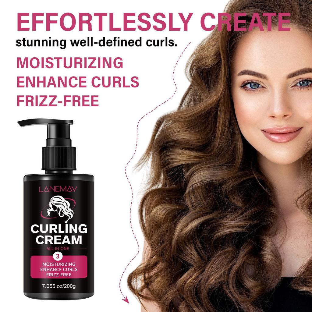 CURLING CREAM-Curl Enhancing, Frizz Control, Nourishing-Perfect for Everyday and Special Occasions,200ml