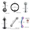 4Pcs Stainless steel piercing accessories - eyebrow piercings, lip piercings, body piercing accessories