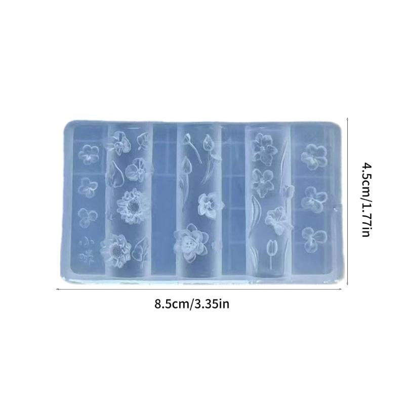 Flexible Silicone Mould for Nail Art Featuring Butterfly and Flower Designs Accessory for Practical Embossed Patterns