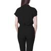 Women's Loose And Comfortable V-neck Short Sleeved Workwear With Multiple Pockets And Beauty Suit Set