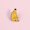 Unusual Sitting Banana Man Brooch Sturdy Alloy Pin To Showcase Your Playful Side