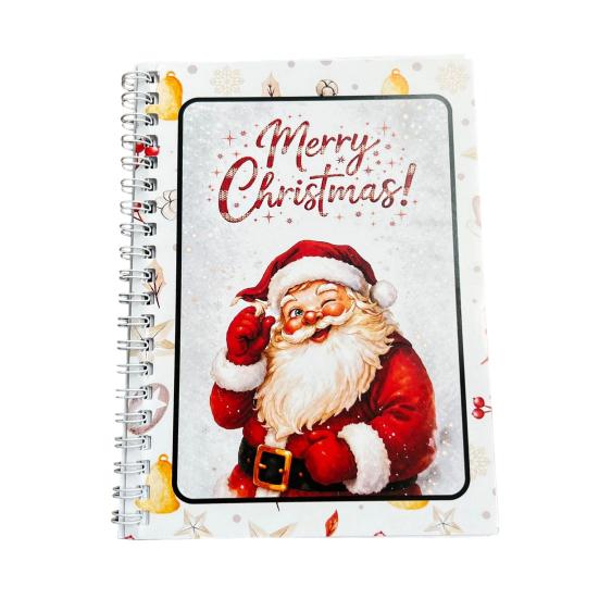 Themed Illustration Gift Organizer Christmas Card Book, 7" x 5" Spiral Bound Merry Creative Holiday Souvenir Book Booklet, Greeting Album Personalized