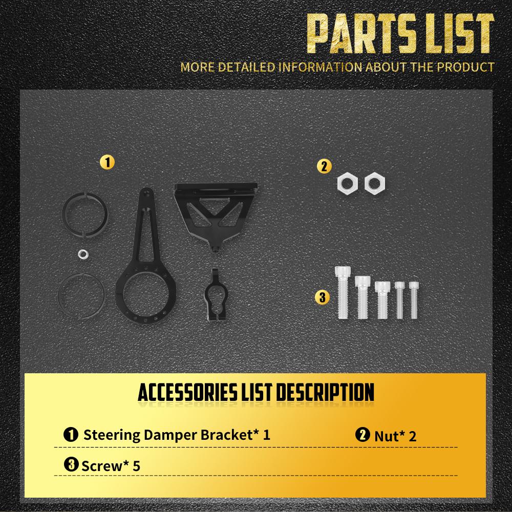 Motorcycle Steering Damper Bracket Shock Absorber Kit For Harley Road Glide 15-UP W/ Front Forks 54mm/58mm/49mm Suspension Parts