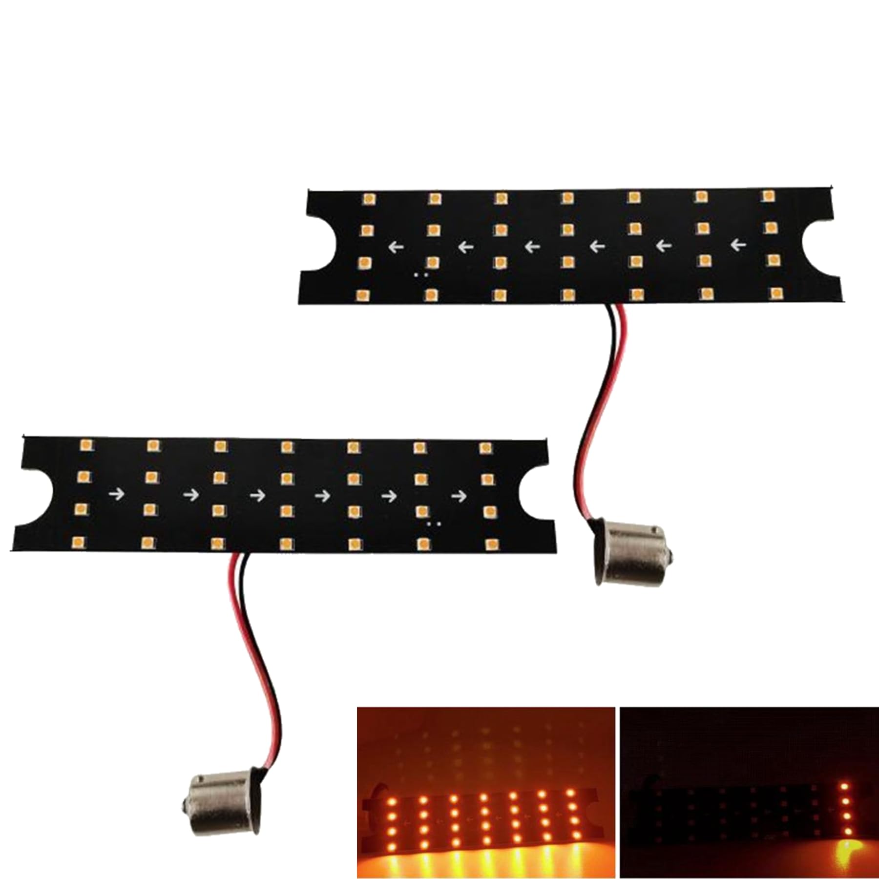 

ROOOCYY Sequential Turn Signal, LED, 12 V, 24 V, Flowing Switch, S25, Amber, Left and Right Set