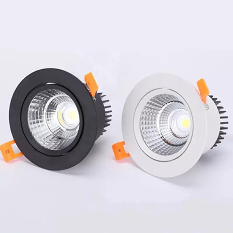 4 Types Dimmable Recessed LED Downlights 5W 7W 9W 12W 15W 18W COB LED Ceiling Lamp Spot Lights AC110-220V Round LED Panel Light