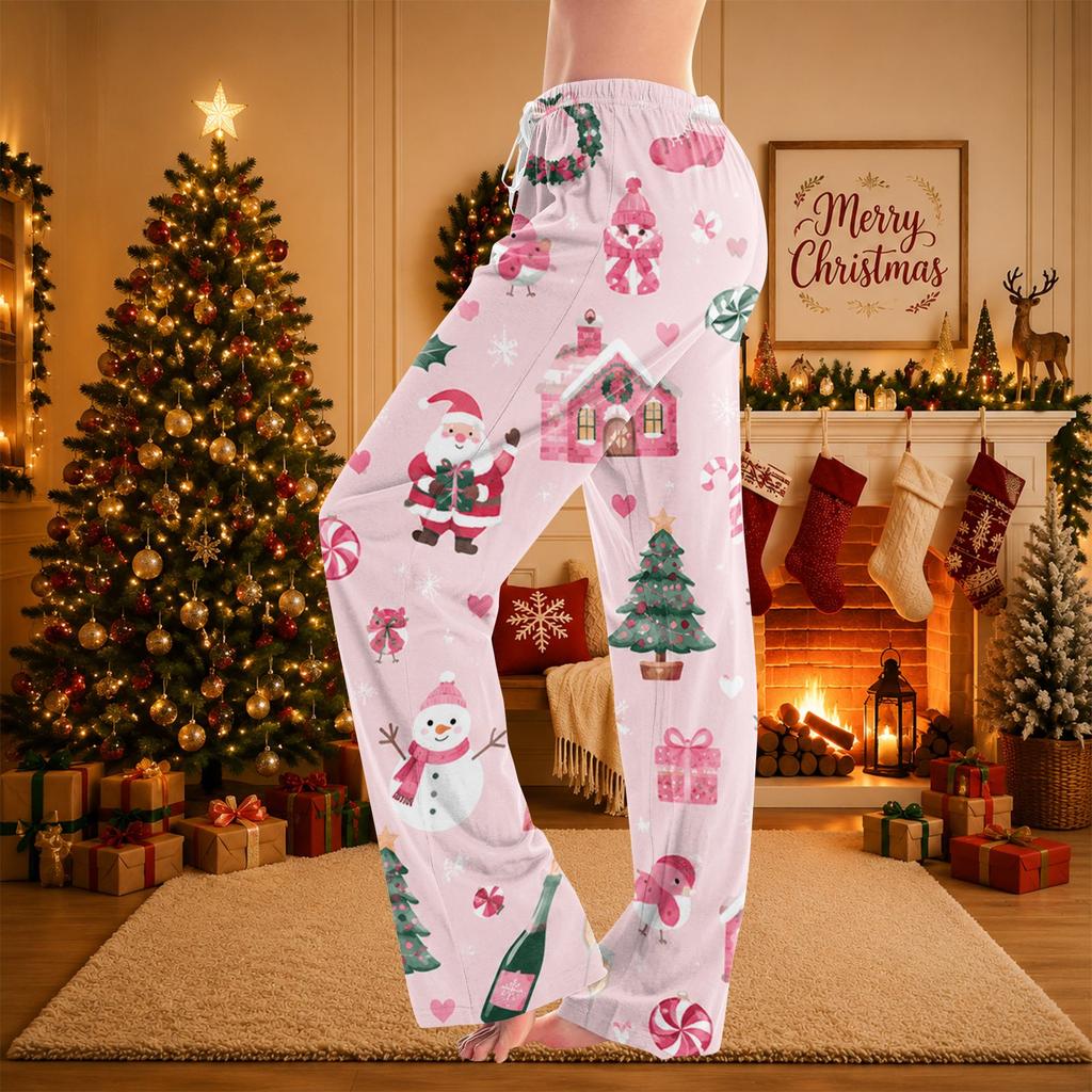 Women's Christmas Print Pajama Pants for Sleeping and Relaxing