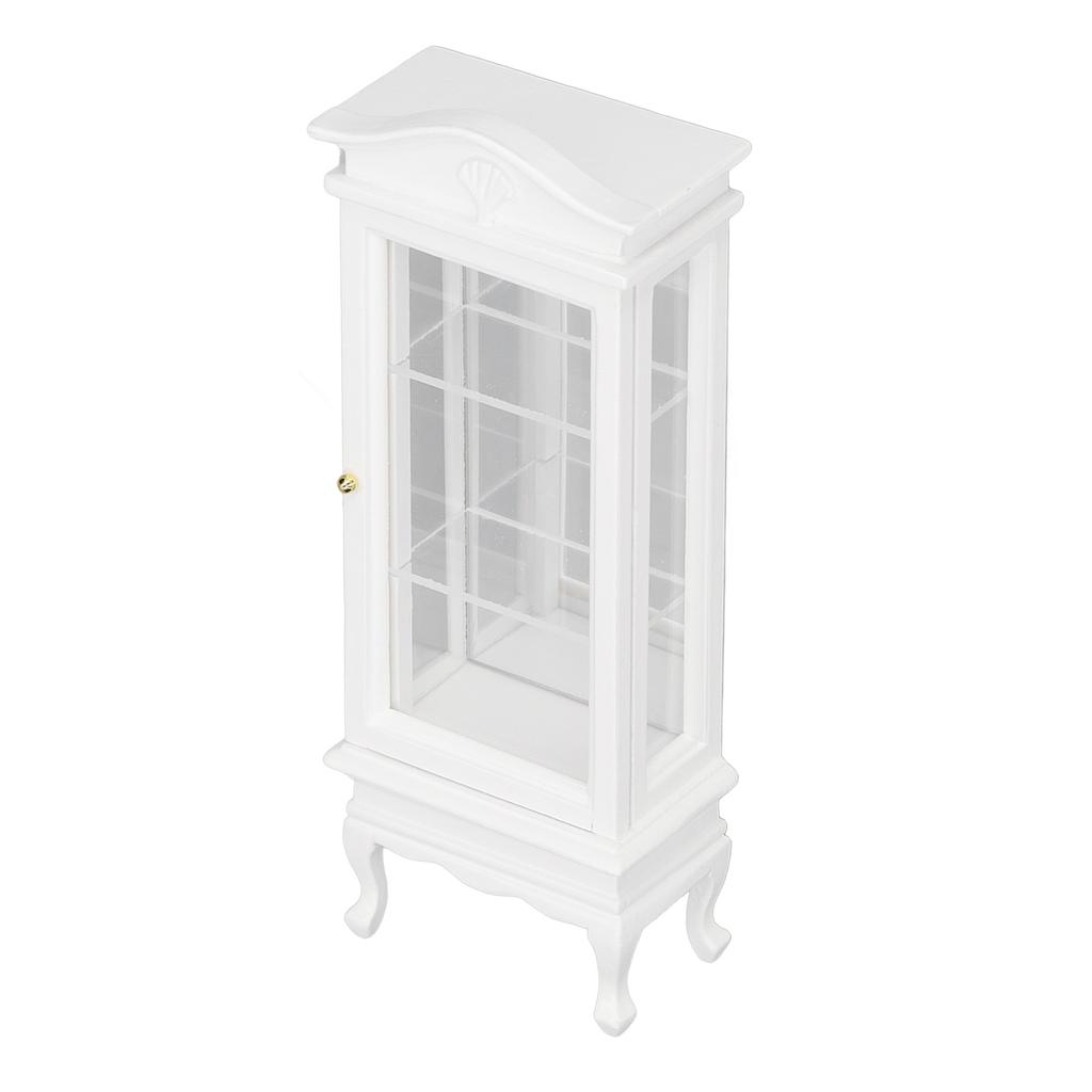 1:12 Doll House Miniature Cabinet Wooden Simulation White Arc Roof Single Door Dollhouse Display