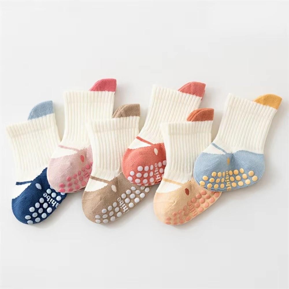 3 Pairs Soft Cotton Anti-Slip Socks Non-Slip Infant Walking Socks Kids Crawling Socks  For Newborn