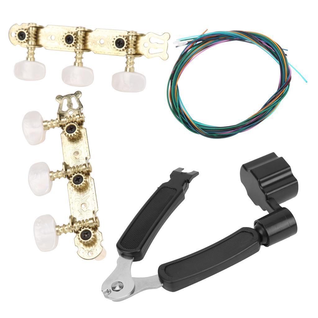 3?in?1 Guitar Tool Set Black Instrument Accessory with Gold Plated Machine Heads for Repairing