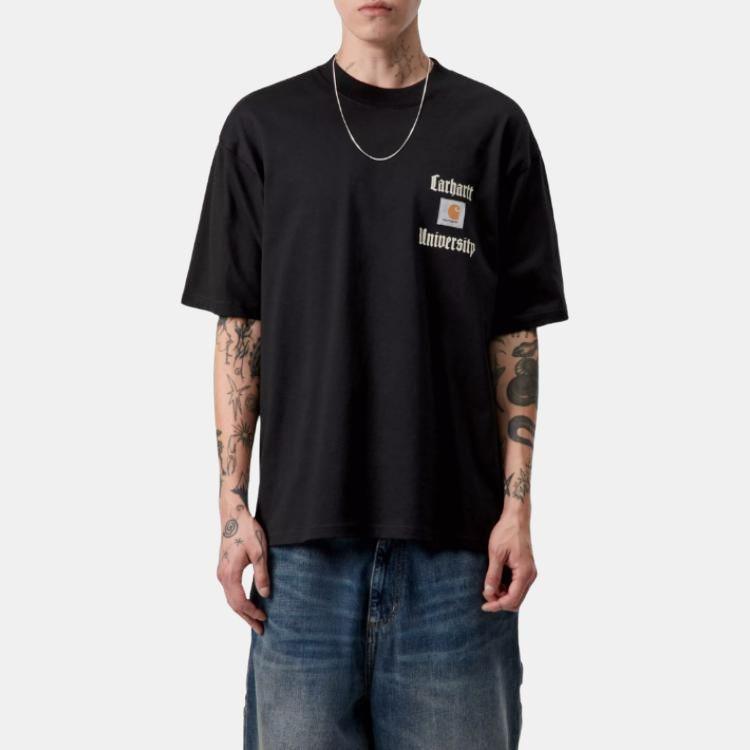 Carhartt WIP FW25 S/S Schooling Heart T-Shirt Comfortable Loose Fit Square Label Casual Short Sleeve T-Shirt Men Tops I035455-89-XX