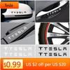 Car Sticker Tesla 4Pcs Car Door Handle Stickers Tire Rear View Mirror Decals for Tesla Model Y 3 S X Emblem Accessory Protector
