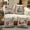 Christmas Pillowcases: Snowman, Christmas Tree, Gifts and Santa Claus Embossed New Year Home Decoration 2d Flat Printing