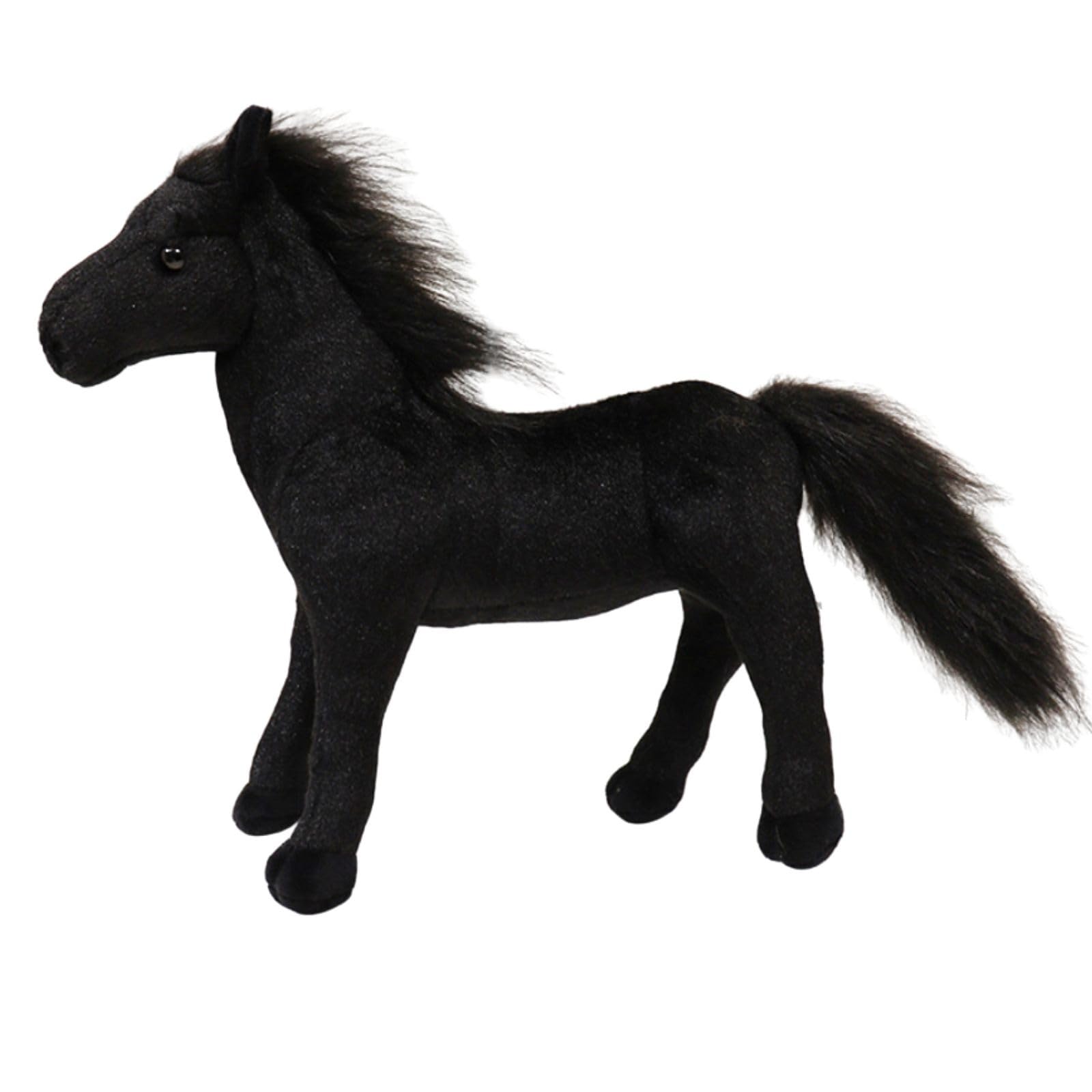 

Miaomyao Plush Toy Horse Racing Fluffy and Soothing Birthday Gift for Kids and Adults Animal, Toy, (Black, 20cm) чорний
