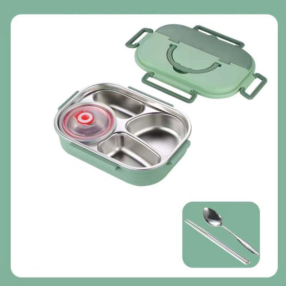 Insulated 4 Compartment Lunch Box Large Capacity Divided Food Storage Container  Worker