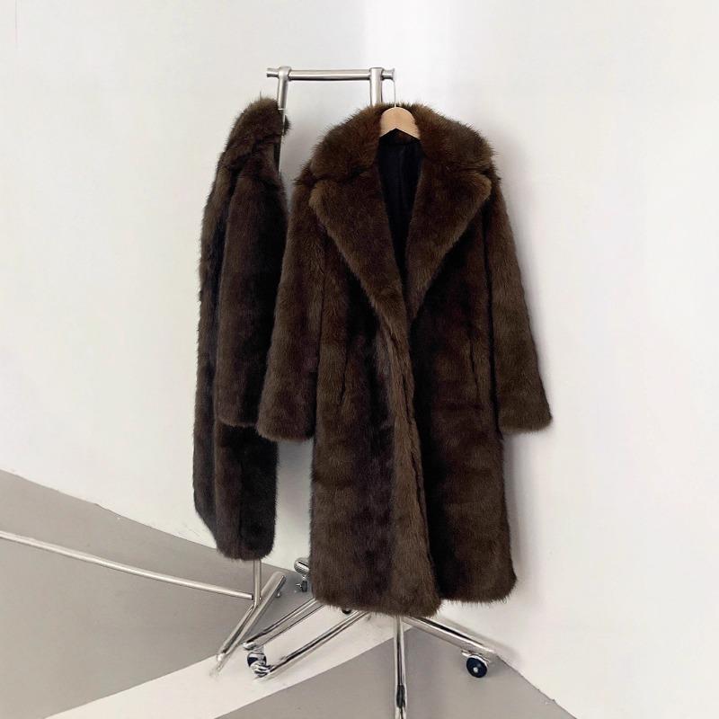 

Новое осенне-зимнее пальто из искусственного лисьего меха средней и длинной длины с утолщенным воротником-стойкой XXXL