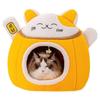 2025 New Plush Half-Closed Warm Winter Cat Nest with Bell
