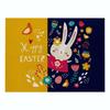 Easter meal mat, cartoon rabbit kitchen insulation coaster, heat-resistant cotton and linen Western style mat home decor