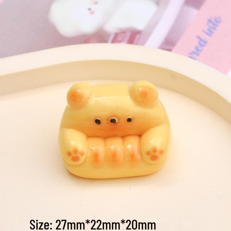 3D Bear Sofa Cartoon Shoe Charms, Cream Glue, Resin DIY Jewelry Accessories