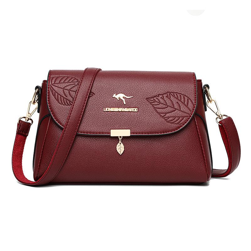 Soft leather women's bag casual single shoulder crossbody embossed small square bag versatile fashion single shoulder women
