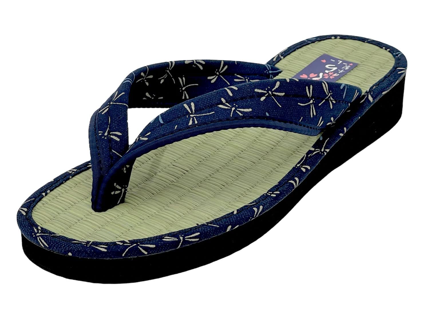 

Taimei Shokai Sandals with Thongs and Japanese Patterns Women s Japanese-Made Tatami-Style (3560 (Navy), Large)