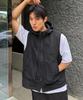 Not Only For Today High-Neck 3D Pocket Hooded Vest [Black]