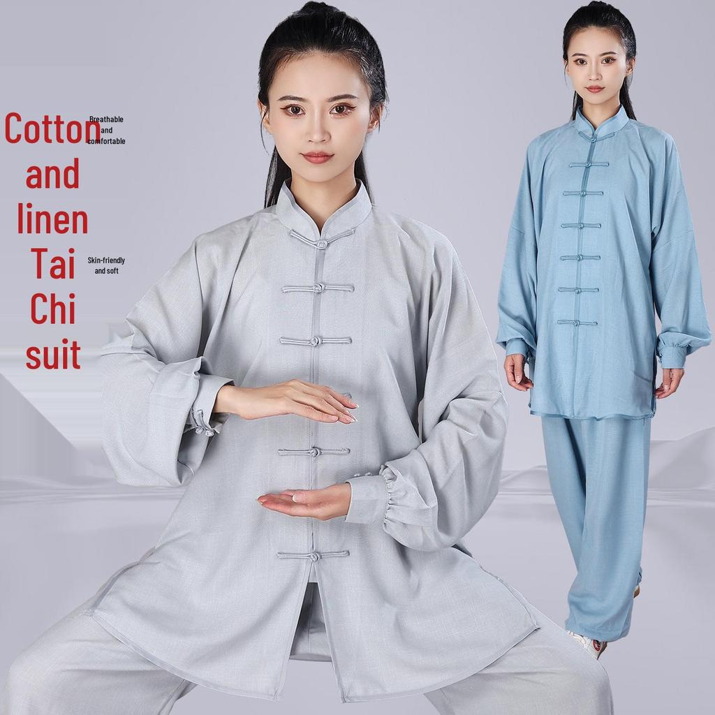 Tai Chi Anzug für Damen: Bestickte Frühjahrs-Herbst Performance & Trainingskleidung, Neuer Chinesischer Langer Mittellanger Stil