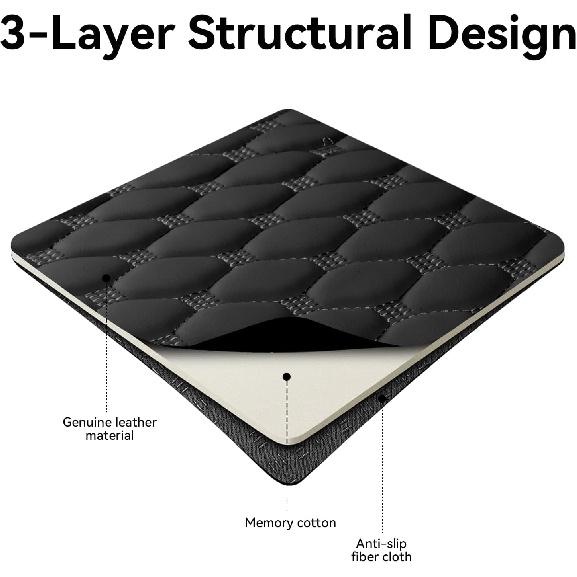 Center Console Cover For Cars, Trucks & SUVs - Ergonomic Pain Relief With Memory Foam Leather | Non-Slip Waterproof Design & 2 Organizer Pockets