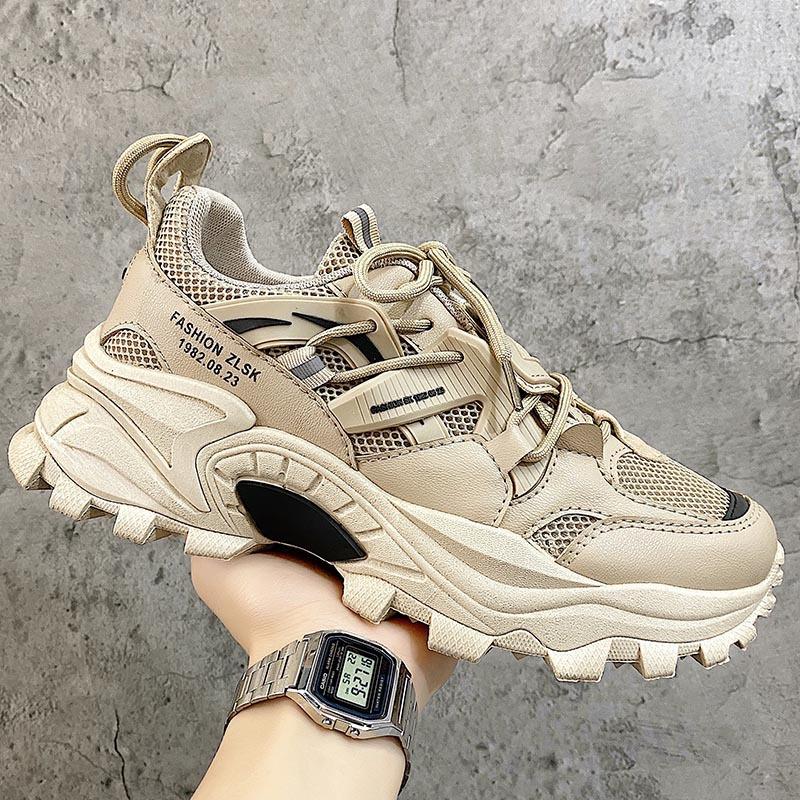 Platform Dad Shoes Spring Large Size 46 Lace Up Sport Shoes Trend Chunky Increase Casual Sports Shoes Zapatillas Hombre 2024