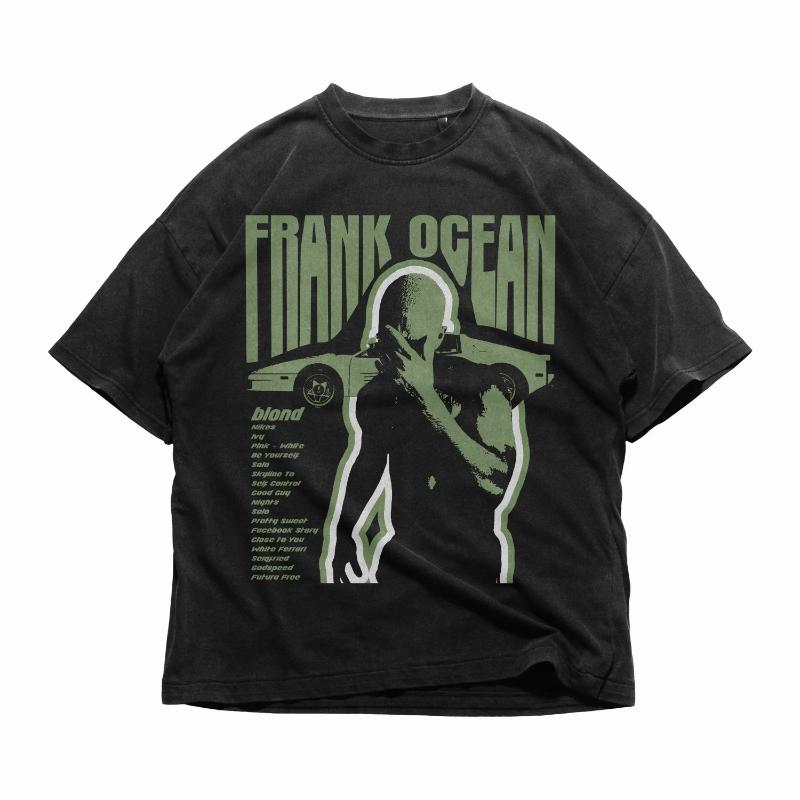 Графическая футболка Frank Ocean Унисекс Хлопковая футболка Rap Shirt Винтажный мерч Подарок на концерт Фрэнка Футболка для любителя музыки 4XL