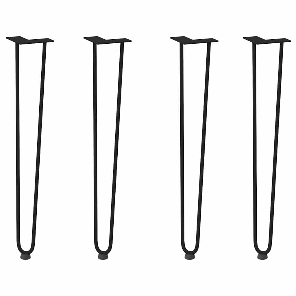 Vidaxl Nogi Do Stołu Hairpin, 4 Szt., Czarne, 72 Cm, Lita Stal