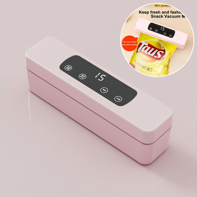

Plastic Vacuum Sealer Portable Vacuum Sealer Machine Fully Automatic Wireless Handheld Vacuum Sealer Rechargeable Sealer рожевий