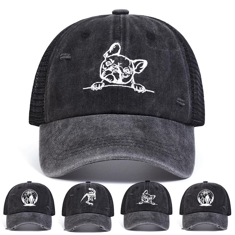 Unisex Cartoon Personality Embroidery Baseball Cap Spring Summer Outdoor Adjustable Sunscreen Hat