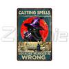 Vintage Halloween Black Cat Witch Magic Retro Metal Tin Signs Spooky Home Wall Decor