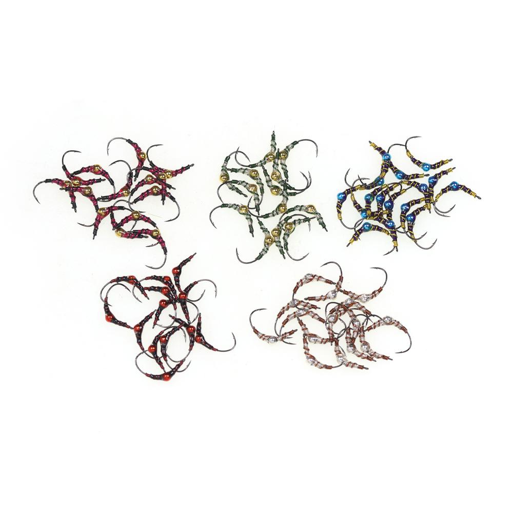 #9 Brass Bead Epoxy Chironomid Buzzer Nymph Fly, Midge Pupa Fast Sinking Fly Fishing Flies for Trout Grayling Bass