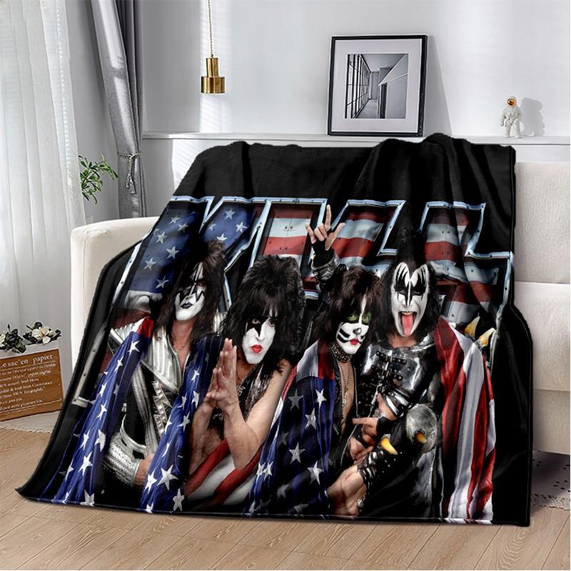 Rockband Kiss Band Decke Mode Flanell Flauschige Fleece Überwurfdecke Kinder und Erwachsene Geschenk Sofa Reise Camping