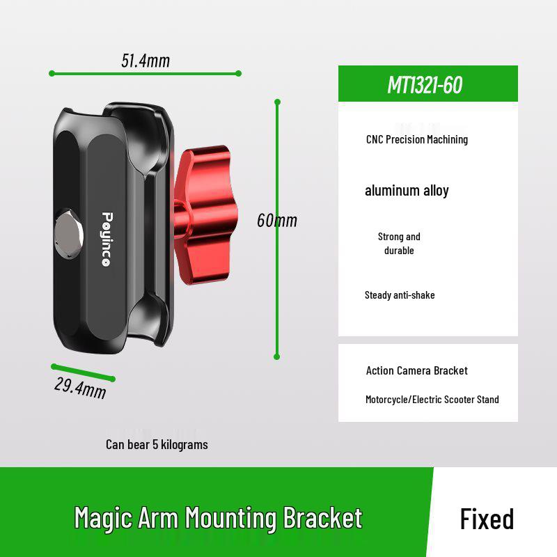 

MOYUZAR Magic Arm Adapter: Stable CNC-Made Sport Camera Mount & Stabilizer Accessories.