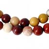 Strand of 92 Round Beads 4mm 4 Mm In Brown Red Mokaite Jasper
