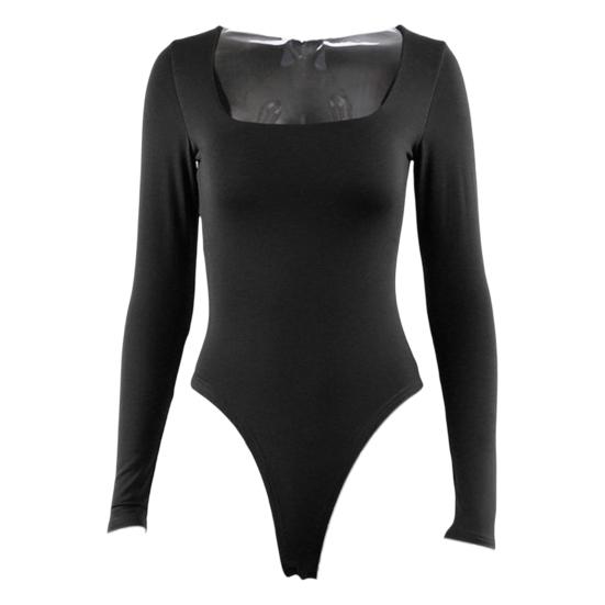 

Женское боди, однотонное, с квадратным вырезом, облегающее, сексуальное, женское, комбинезон, повседневная одежда L чёрный