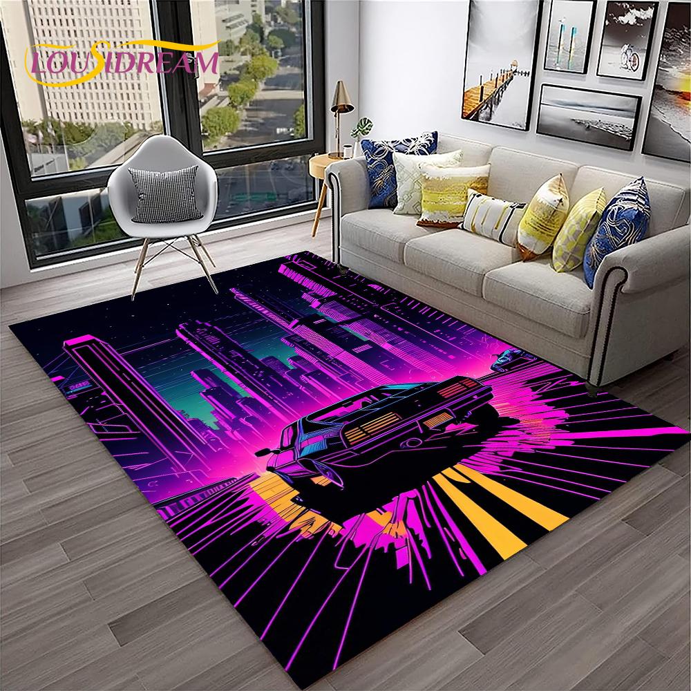 Sports Car Racing Car Carpet Rug for Home Living Room Bedroom Playroom Sofa Doormat Decor,Kids Game Area Rug Non-slip Floor Mat