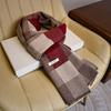 Plaid Scarf Men's Pure Wool Winter Versatile Thickened To Send Elders Knitted Scarf Men's Birthday Gift